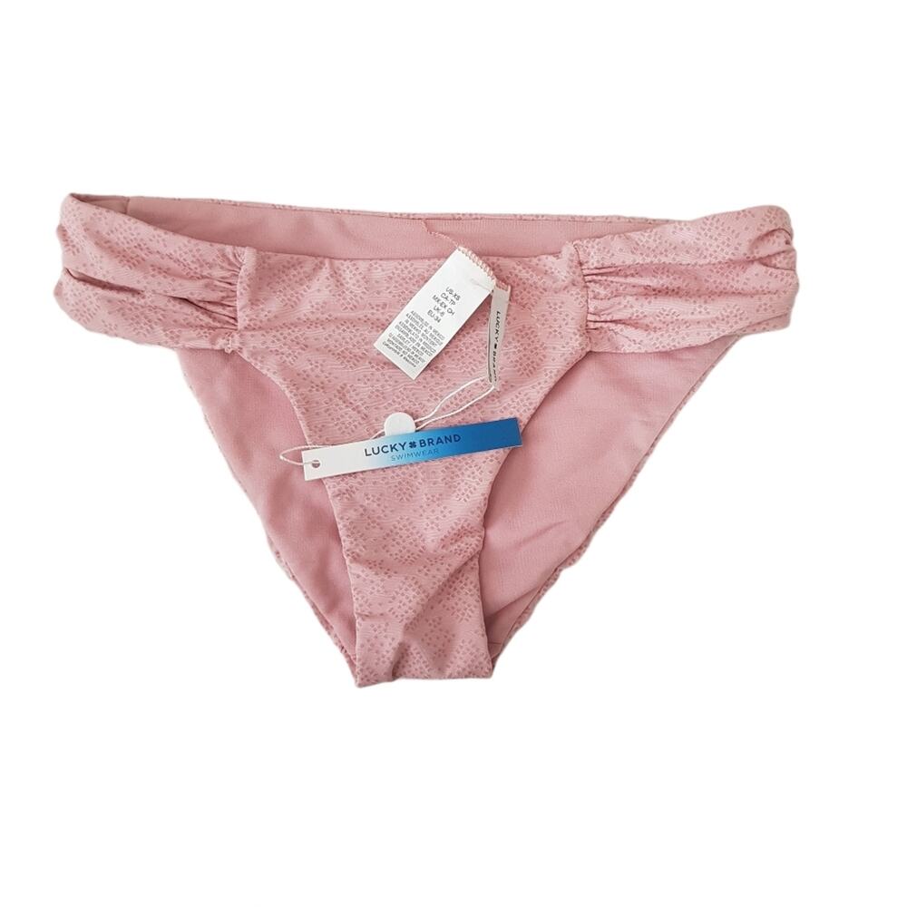 NWT Lucky Brand Dusty Pink Scrunch Bikini Bottom XS